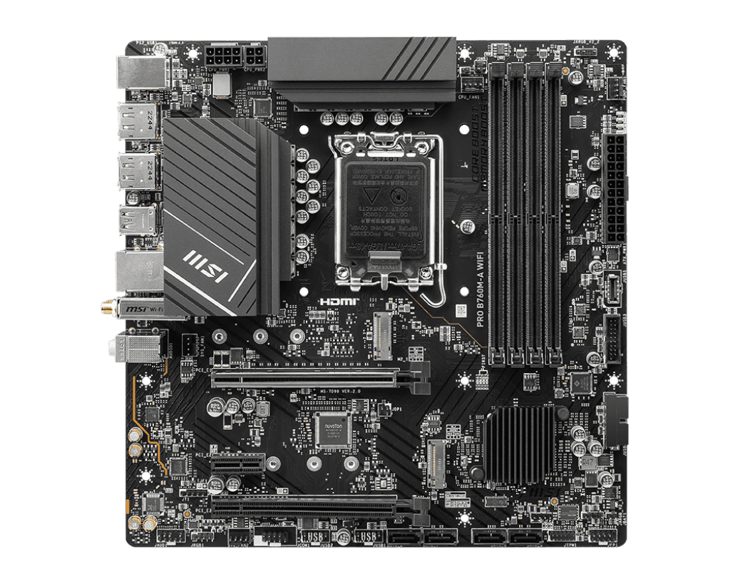 MSI Pro B760M‑A WIFI DDR5 Motherboard – Intel B760 Micro‑ATX Performance - Image 2