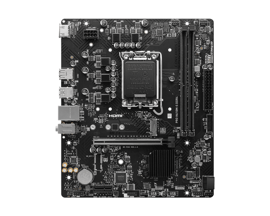 MSI Pro H610M‑S DDR4 Intel Motherboard – LGA1700 mATX 2 MSI Pro H610M‑S DDR4 Intel Motherboard – LGA1700 mATX - Image 2