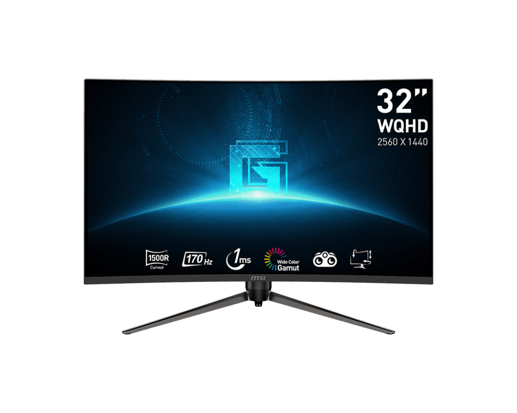 MSI G32CQ5P 32" Curved QHD 170Hz Gaming Monitor | Smooth Competitive Display 1 MSI G32CQ5P 32 inch curved QHD 170Hz gaming monitor
