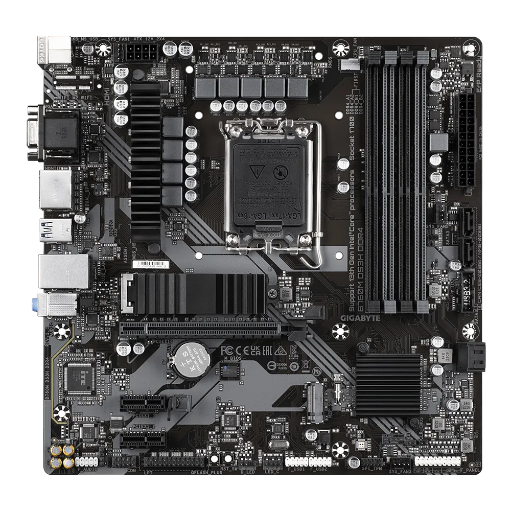 Gigabyte B760M DS3H DDR4 LGA1700 Motherboard – Micro ATX Intel PC Board - Image 2