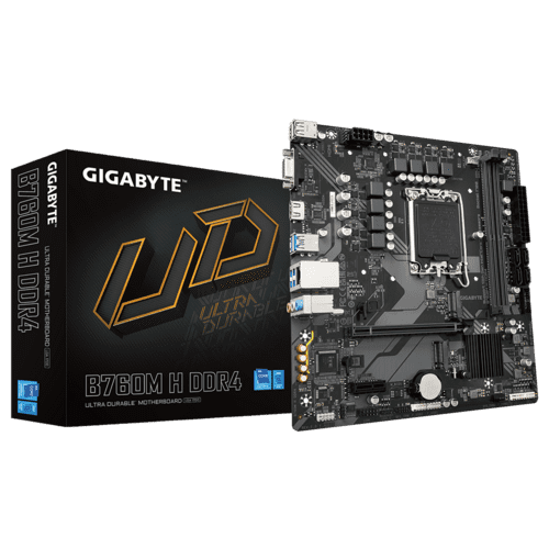 Gigabyte B760M-H DDR4 motherboard LGA1700 top view
