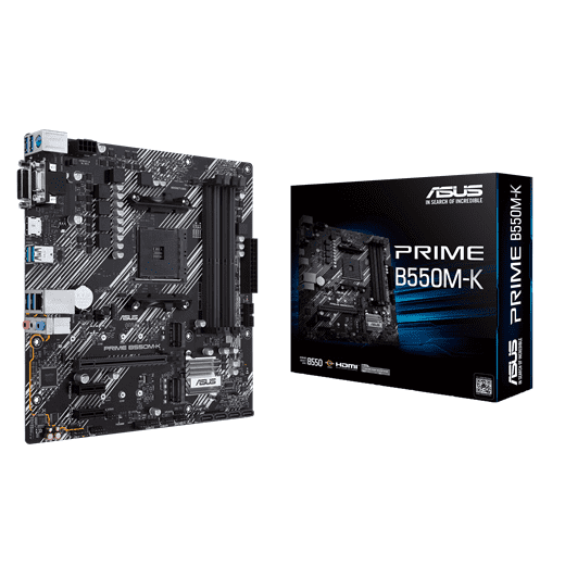 ASUS Prime B550M‑K motherboard AM4 DDR4 micro‑ATX layout