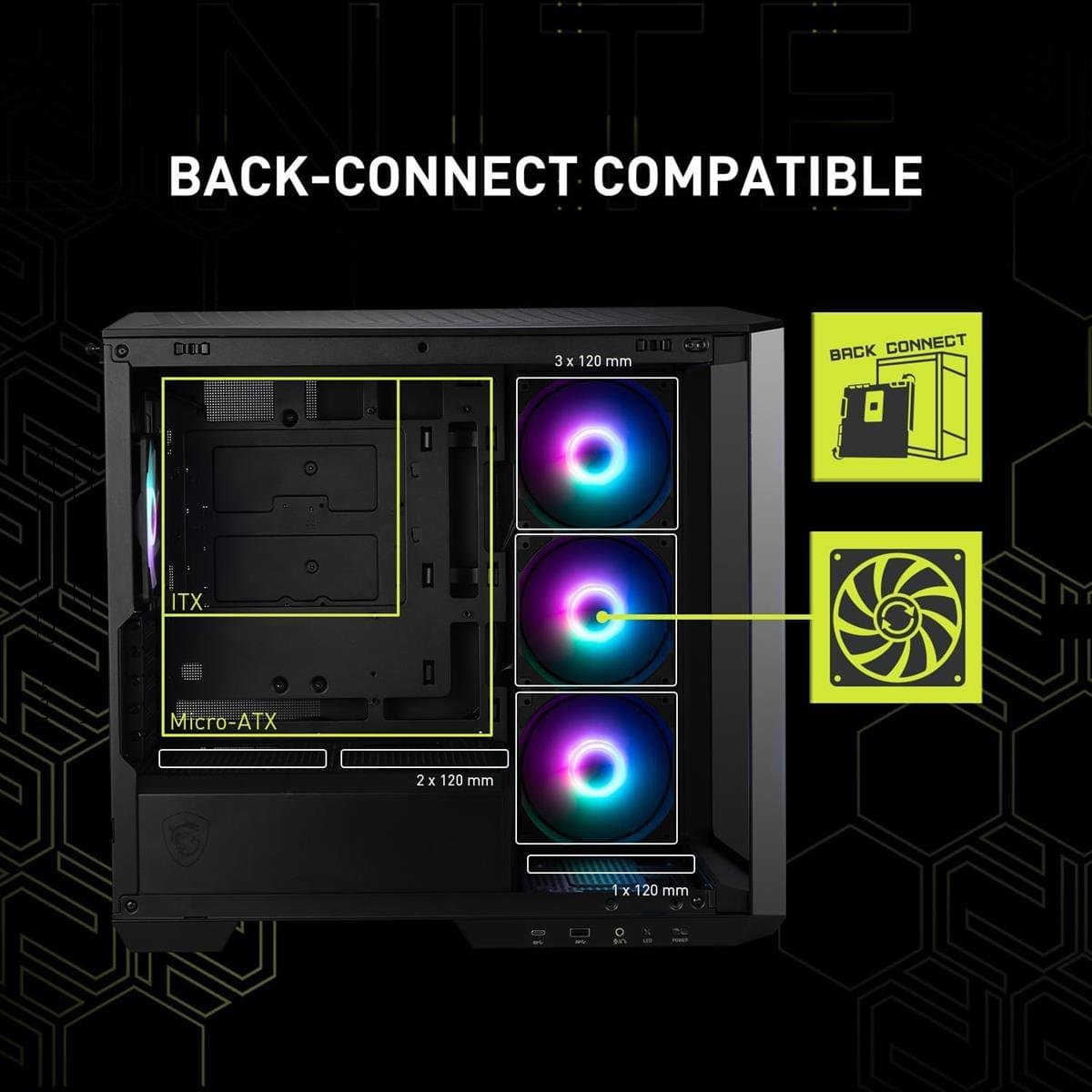 MSI MAG PANO M100R PZ Mid‑Tower Gaming Casing – Black Micro‑ATX ARGB Showcase - Image 3