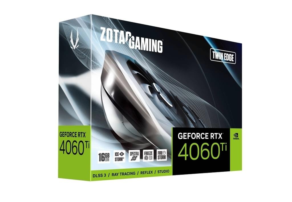 ZOTAC GAMING GeForce RTX 4060 Ti 16GB Twin Edge – 16GB GDDR6 Gaming GPU 1 ZOTAC RTX 4060 Ti 16GB Twin Edge graphics card front view