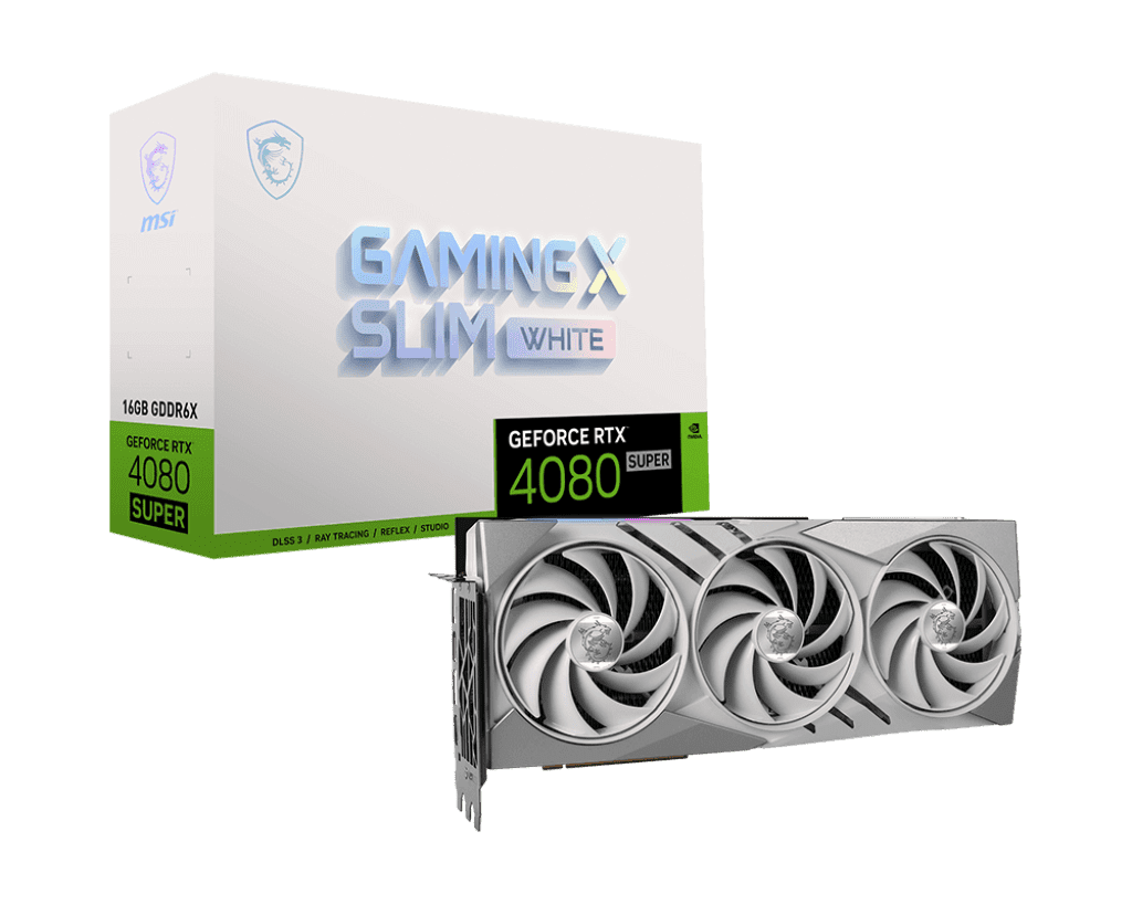 RTX 4080 SUPER 16GB — MSI Gaming X Slim White 1 RTX 4080 SUPER MSI Gaming X Slim white graphics card