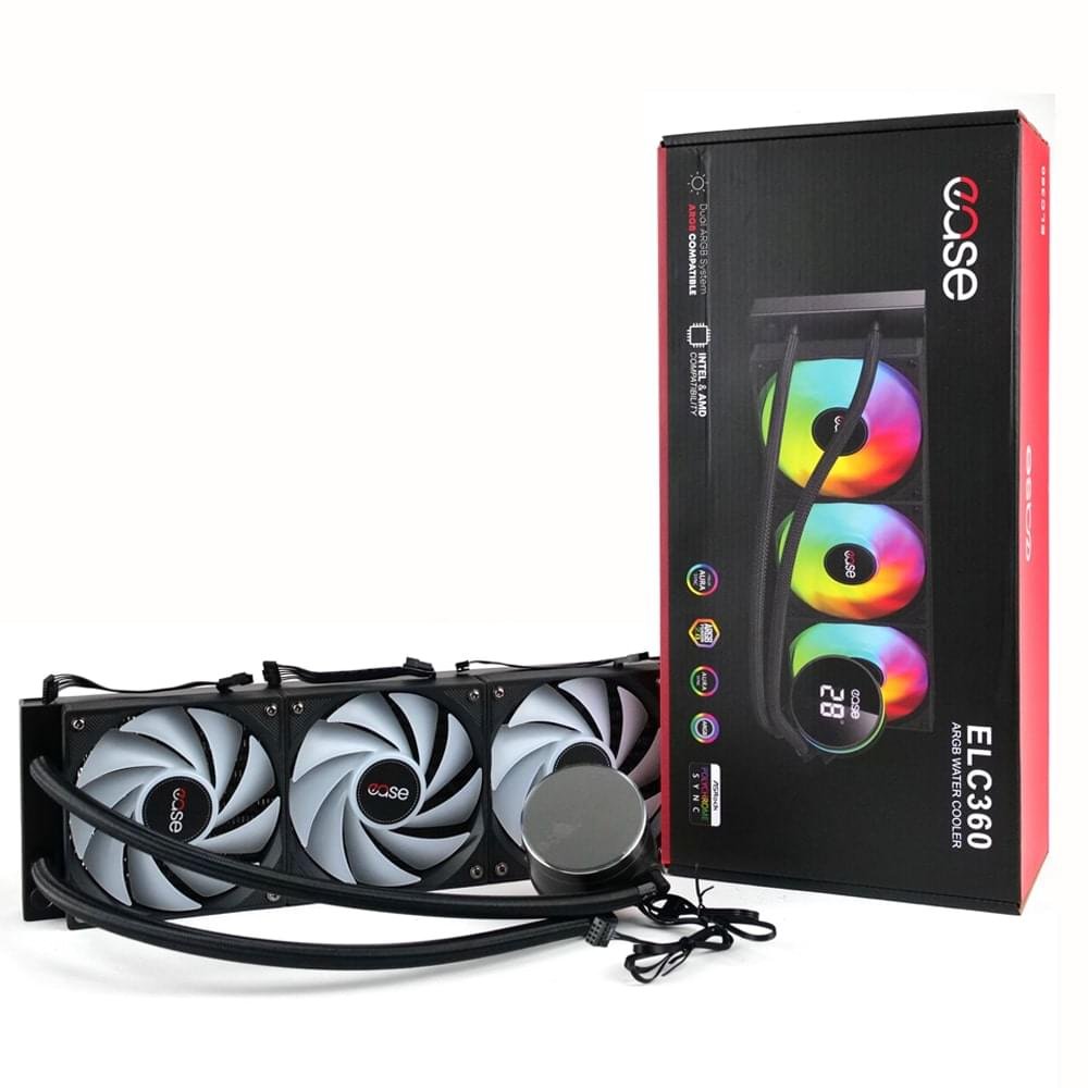Ease ELC 360mm ARGB AIO Cooler | High‑Performance 1 Ease ELC 360mm ARGB Cooler with Digital Temperature Display