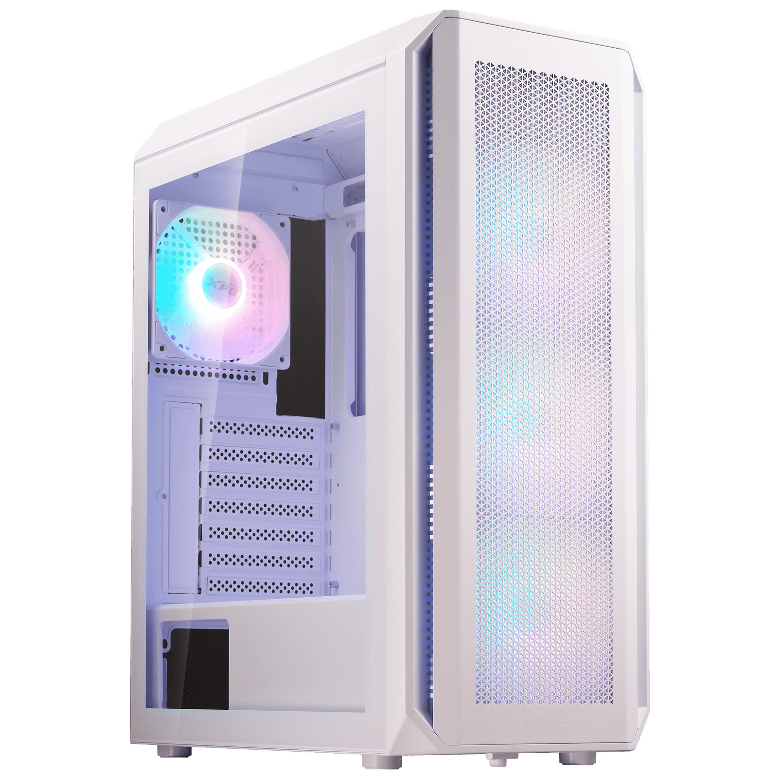 Valor Air Plus mid-tower ARGB gaming case WH/BK front view