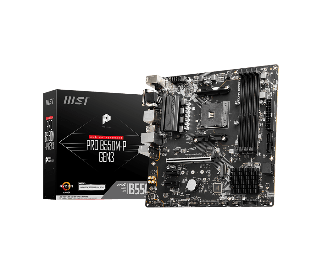 PRO B550M-P GEN3 MSI Micro-ATX Motherboard 1 PRO B550M-P GEN3 MSI Micro-ATX motherboard