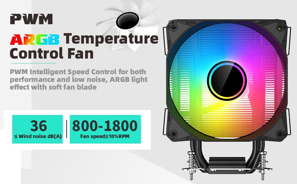 SAMA 4PI ARGB CPU Cooler – High-Performance Cooling - Image 4