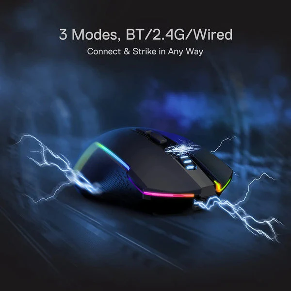 Redragon M693 Trident Gaming Mouse – 3‑Mode Wireless RGB 2 Redragon M693 Trident Gaming Mouse – 3‑Mode Wireless RGB - Image 2