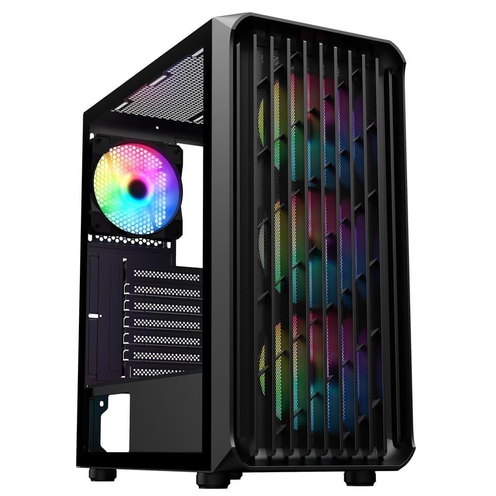 SAMA 205A ATX ARGB Chassis – High‑Performance Gaming Case with RGB Lights 1 SAMA 205A ATX ARGB Chassis gaming case front view