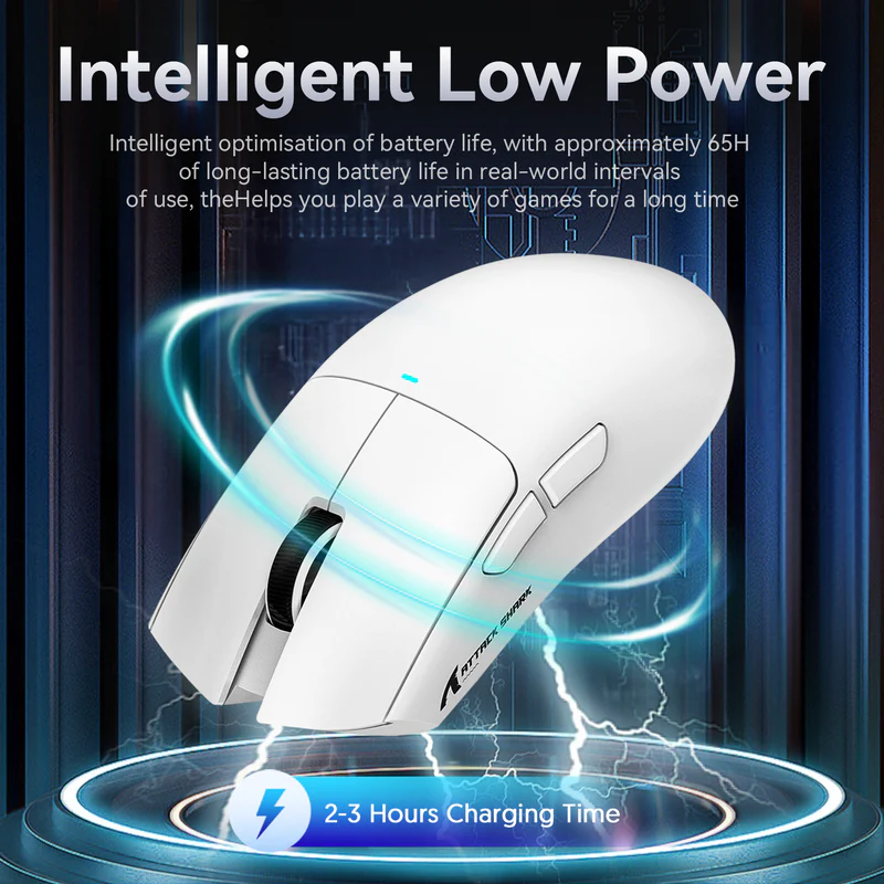 ATTACK SHARK X11 Wireless Gaming Mouse with Charging Dock (WHITE) - Image 5