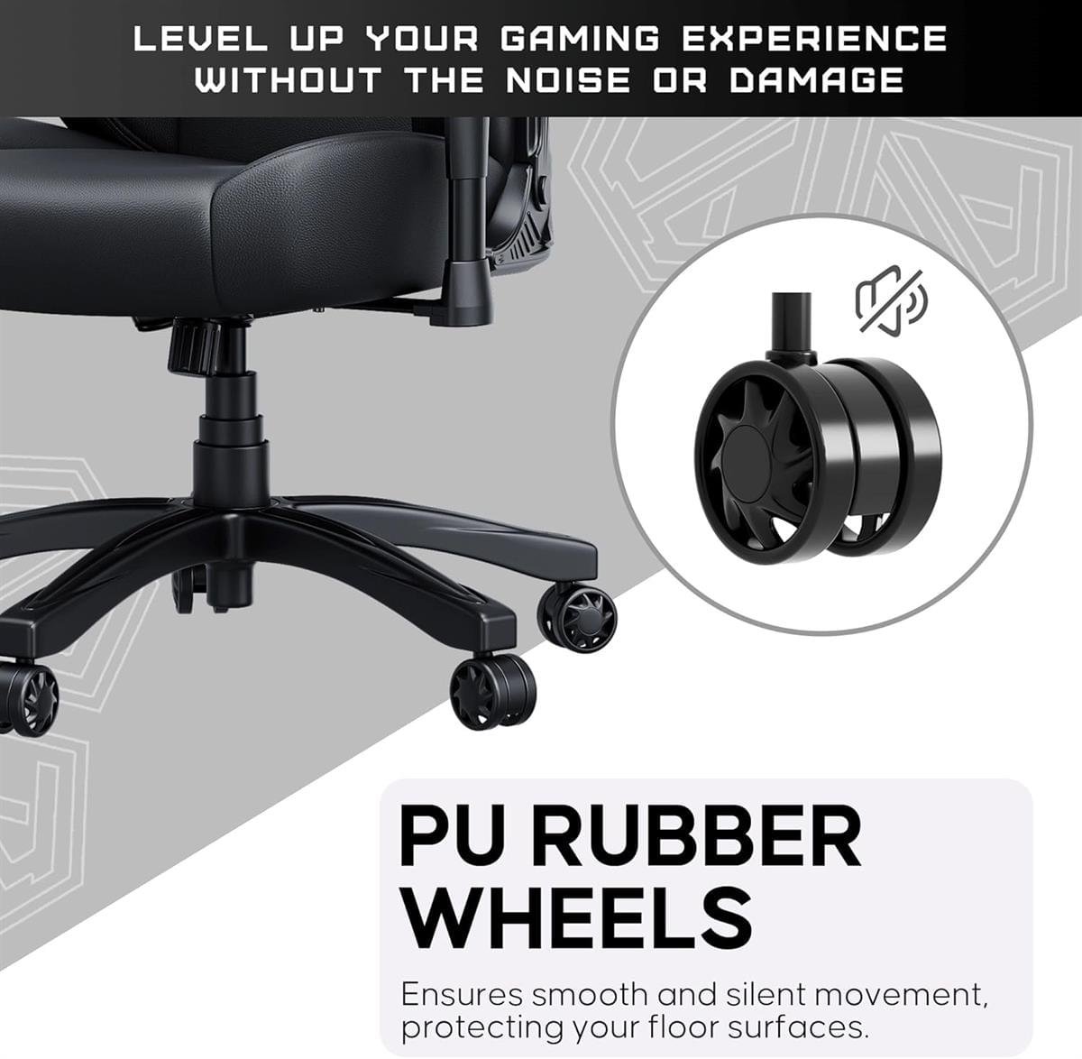 Anda Seat Luna Large Gaming Chair — Ergonomic Reclining Support Black - Image 5