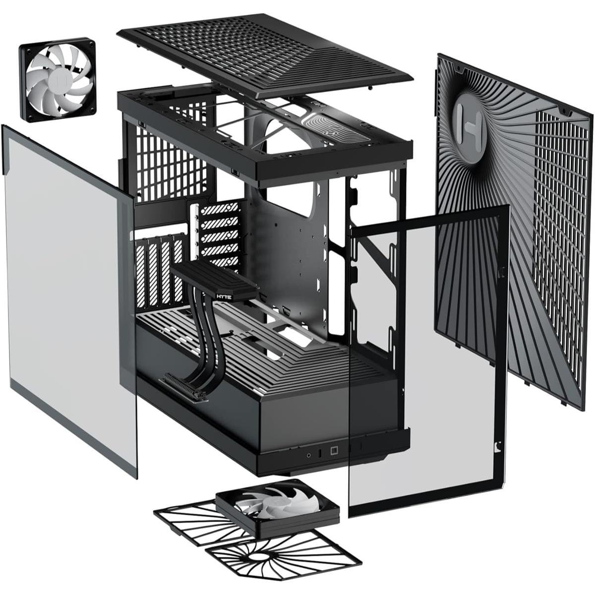 Y40 ATX PC Case with PCIe 4.0 Riser – Black Gaming Chassis - Image 3