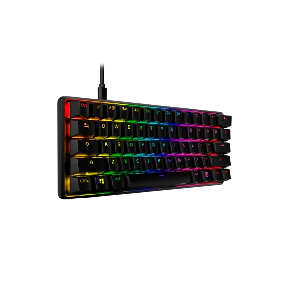 HyperX Alloy Origins 60 Compact Mechanical Gaming Keyboard – 60% RGB & Detachable USB-C 1 HyperX Alloy Origins 60 compact mechanical gaming keyboard front view