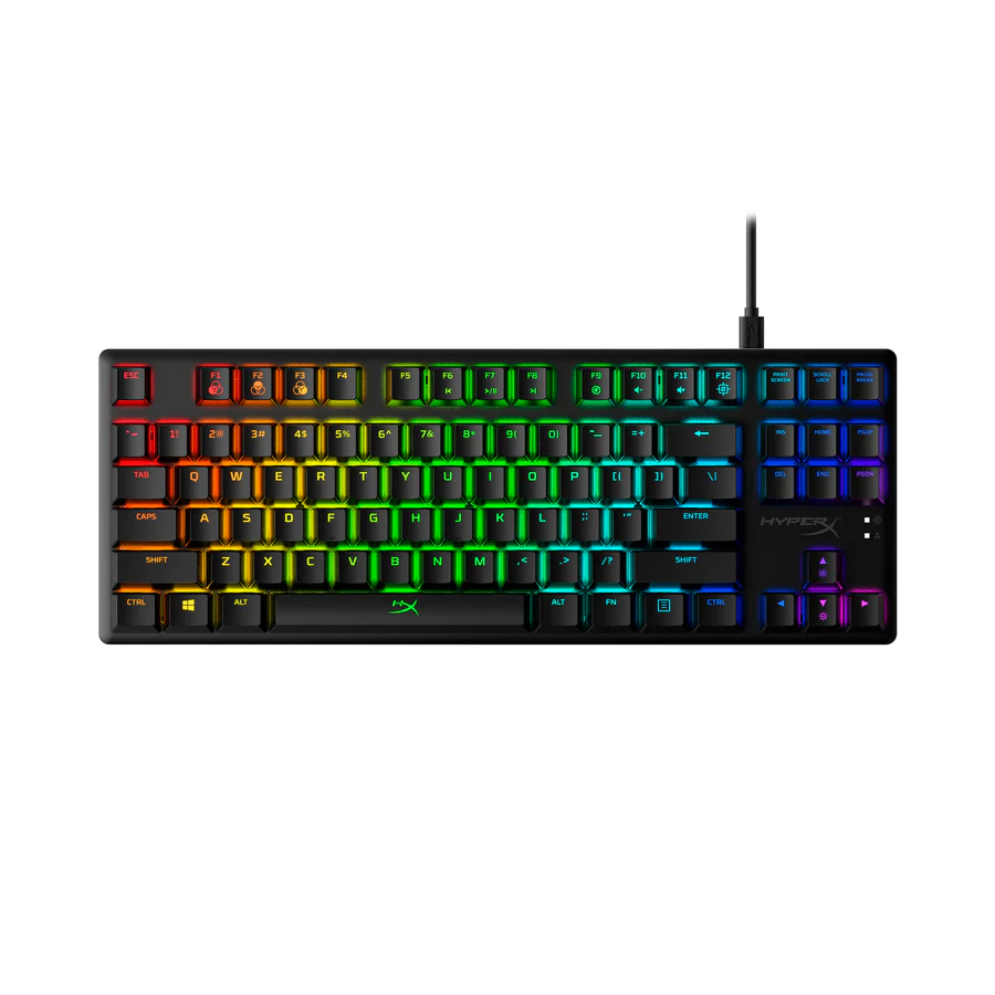 HyperX Alloy Origins Core Compact Mechanical Gaming Keyboard – TKL RGB & Detachable USB-C 1 HyperX Alloy Origins Core compact mechanical gaming keyboard front view