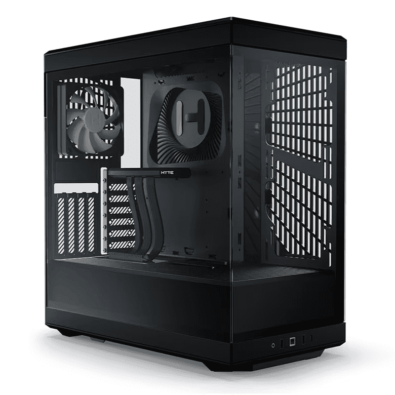 Y40 ATX PC Case with PCIe 4.0 Riser – Black Gaming Chassis