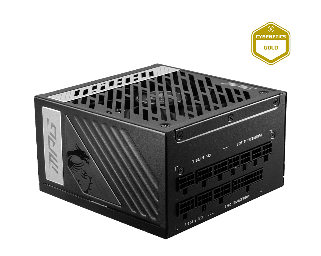 MSI MPG A1000G 1000W 80 Plus Gold Fully Modular Power Supply 1 MSI MPG A1000G 1000W 80 Plus Gold PSU front view