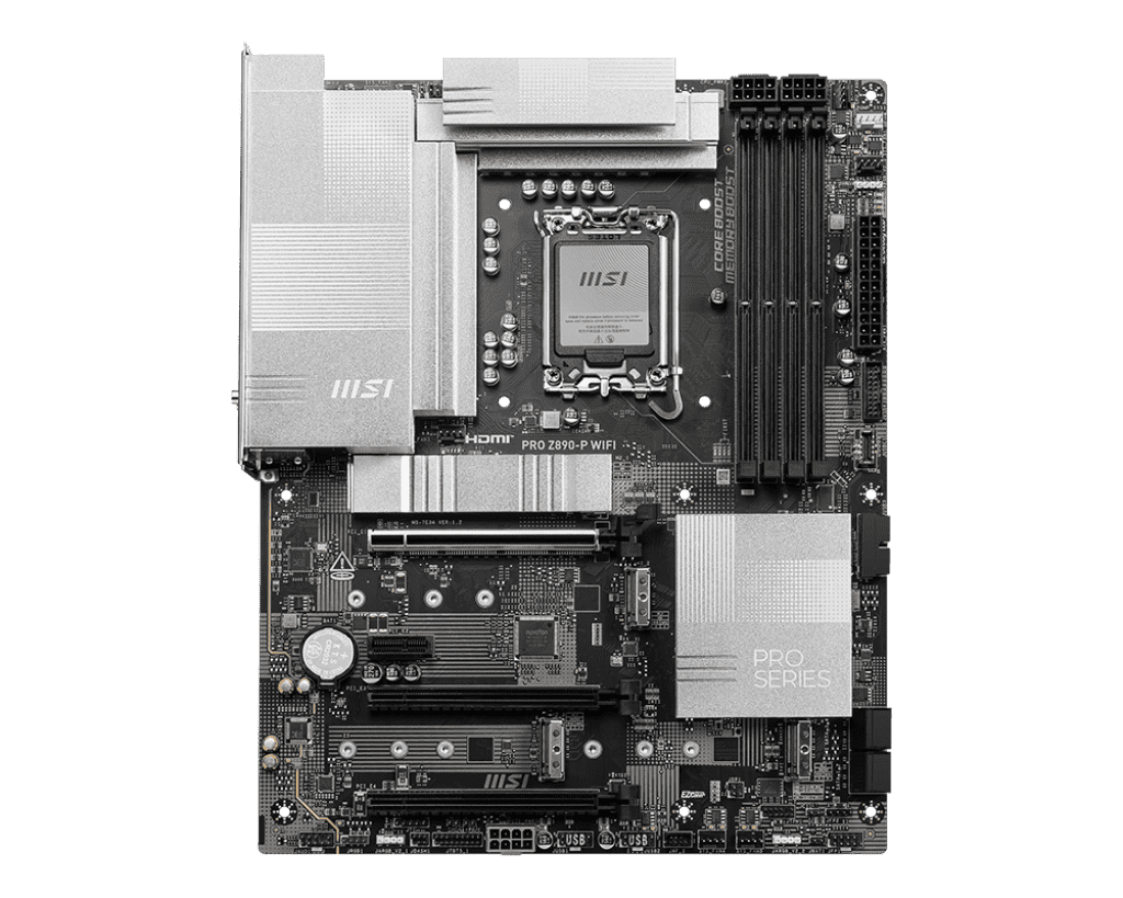 MSI PRO Z890‑P WIFI ATX Motherboard – Intel Z890, DDR5, PCIe 5.0, Wi‑Fi 7, Thunderbolt 4 2 MSI PRO Z890‑P WIFI ATX Motherboard – Intel Z890, DDR5, PCIe 5.0, Wi‑Fi 7, Thunderbolt 4 - Image 2