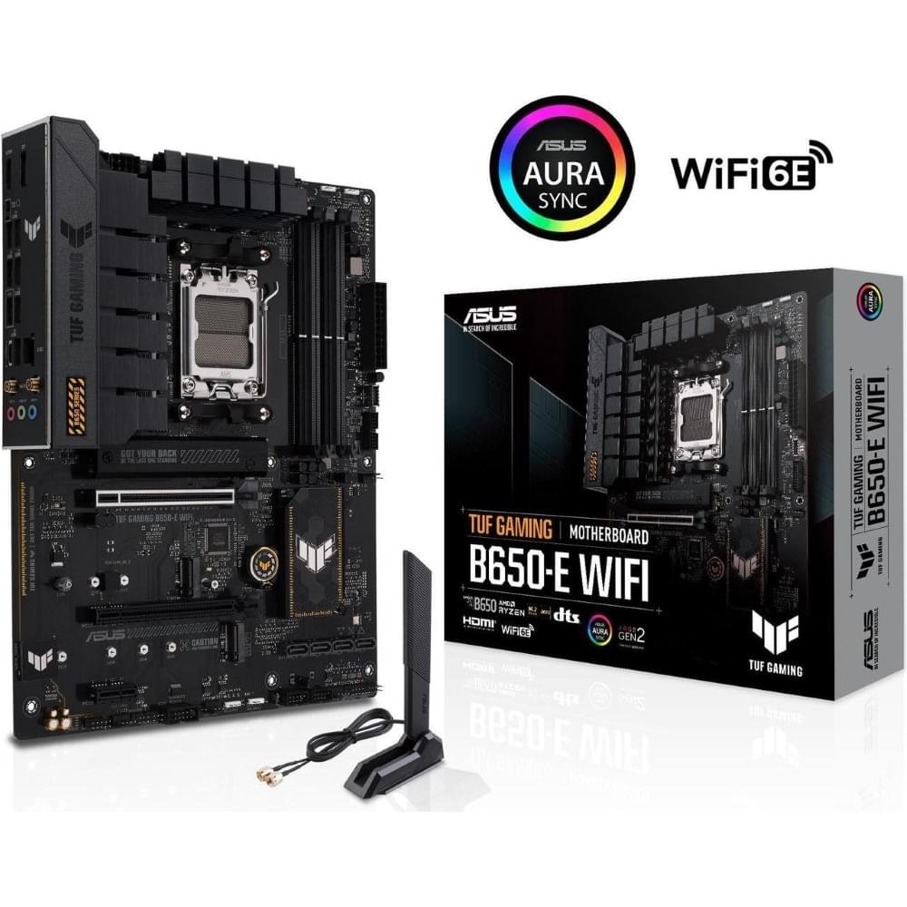 ASUS TUF GAMING B650‑E WIFI DDR5 PCIe 5.0 Wi‑Fi 6E Motherboard 1 ASUS TUF GAMING B650‑E WIFI motherboard front view