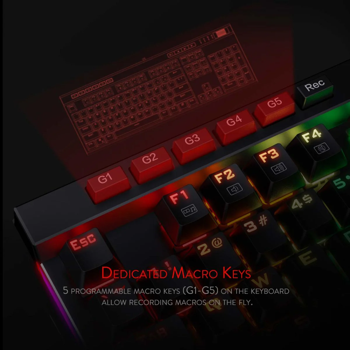 Redragon K580 Vata RGB Mechanical Gaming Keyboard 2 Redragon K580 Vata RGB Mechanical Gaming Keyboard - Image 2