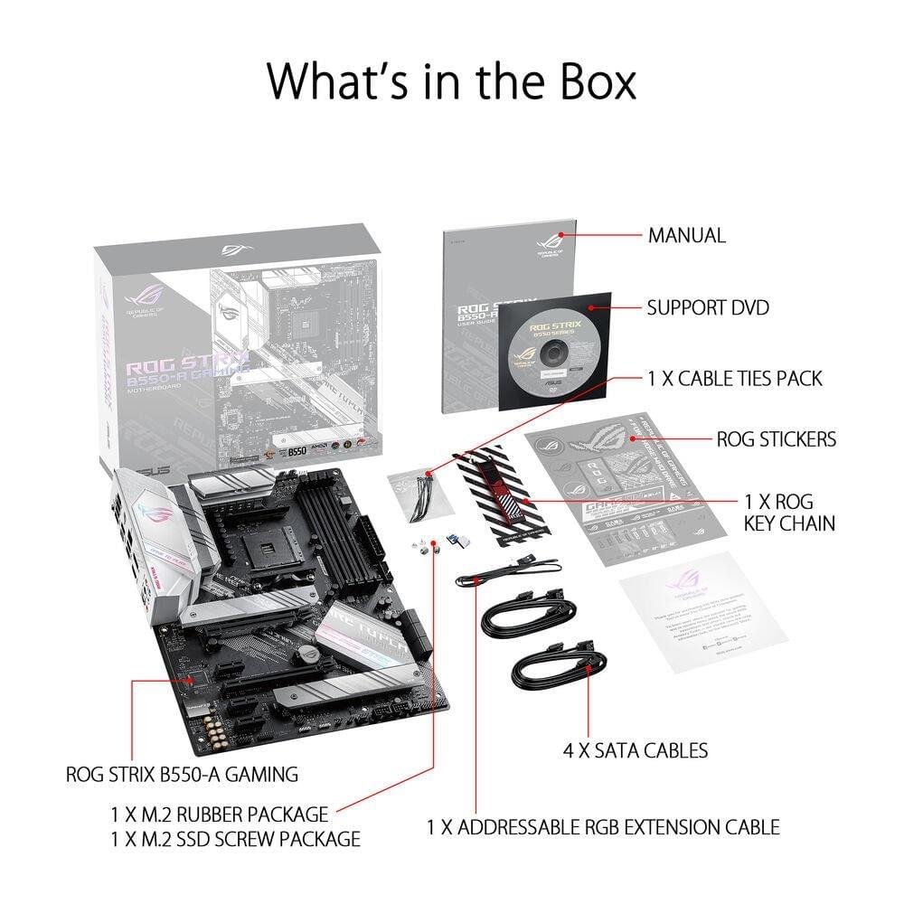 ASUS ROG STRIX B550‑A GAMING ATX Motherboard with AMD AM4, PCIe 4.0, Dual M.2, 2.5Gb Ethernet & Aura Sync RGB 4 ASUS ROG STRIX B550‑A GAMING ATX Motherboard with AMD AM4, PCIe 4.0, Dual M.2, 2.5Gb Ethernet & Aura Sync RGB - Image 4