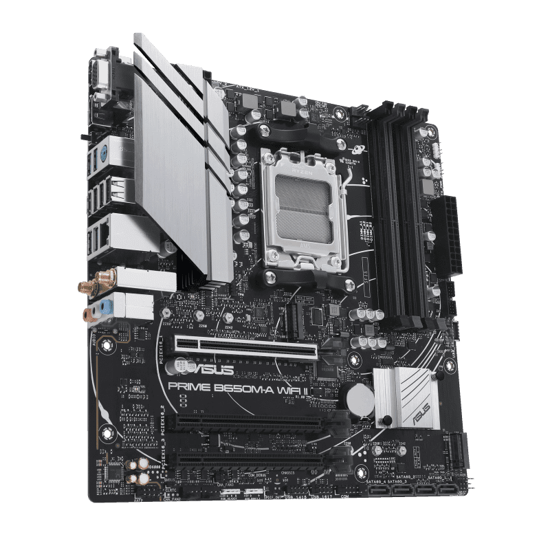 ASUS PRIME B650M‑A WIFI II Micro‑ATX Motherboard with DDR5 and Wi‑Fi 6 2 ASUS PRIME B650M‑A WIFI II Micro‑ATX Motherboard with DDR5 and Wi‑Fi 6 - Image 2