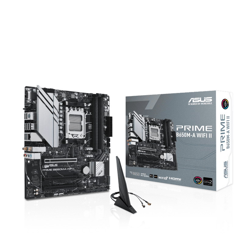 ASUS PRIME B650M‑A WIFI II motherboard top view