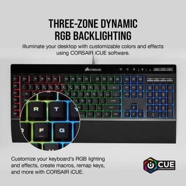 Corsair K55 RGB PRO Gaming Keyboard – Dynamic RGB & Macro Keys 2 Corsair K55 RGB PRO Gaming Keyboard – Dynamic RGB & Macro Keys - Image 2