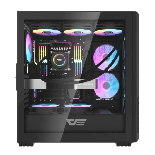 DarkFlash DF2100 ATX Mid Tower Gaming Case with 4 ARGB Fans – Black - Image 3