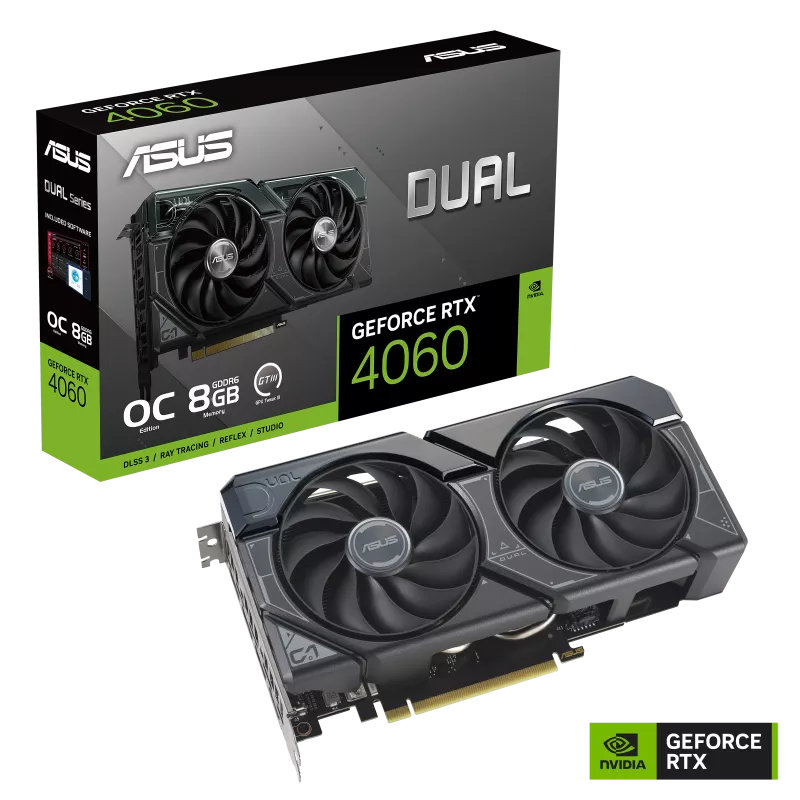 RTX 4060 OC ASUS Dual graphics card front view