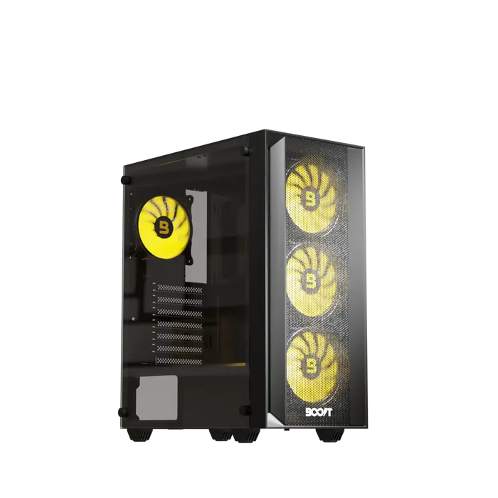 Boost Pro Series P200 Mid Tower Case – 4 ARGB Fans Tempered Glass High Airflow 2 Boost Pro Series P200 Mid Tower Case – 4 ARGB Fans Tempered Glass High Airflow - Image 2