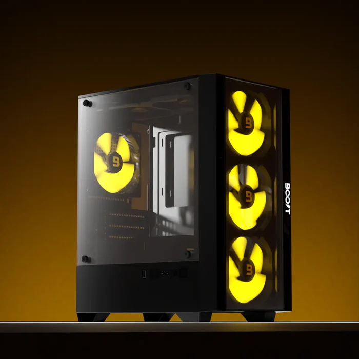 Boost Essential Series E200 Mid Tower Case with 4 ARGB fans
