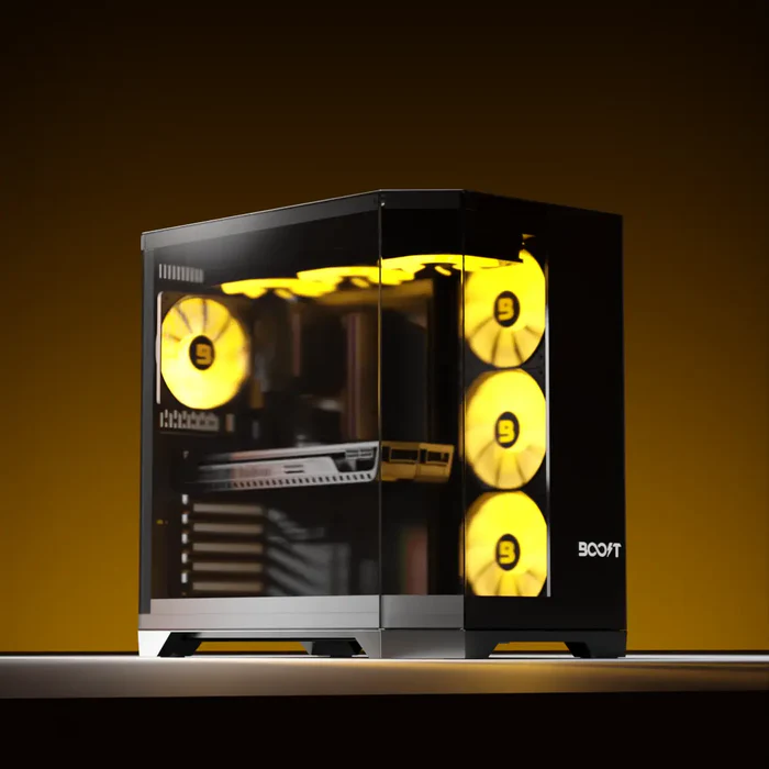 Boost Elite Series X100 Gaming Case – 7 ARGB Fans High-Airflow ATX Chassis 1 Boost Elite Series X100 Gaming Case with 7 ARGB fans