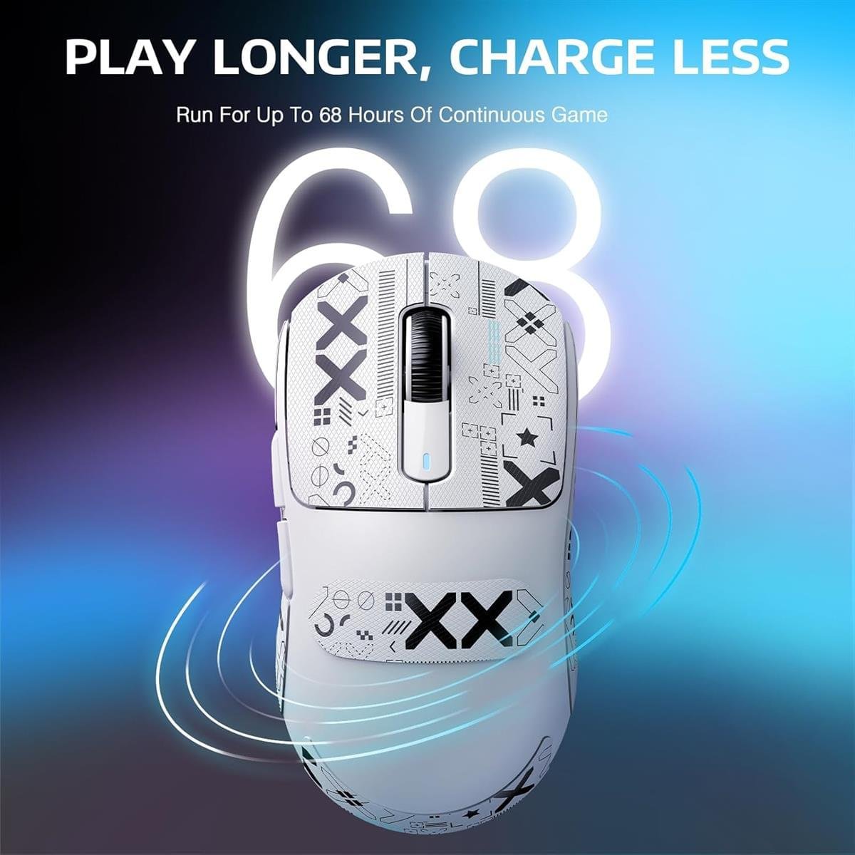 X3 Pro Wireless Mouse — Attack Shark RGB White 3 X3 Pro Wireless Mouse — Attack Shark RGB White - Image 3