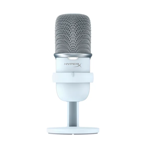 HyperX SoloCast USB Gaming Microphone – Plug & Play, 24-bit/96kHz, Tap-to-Mute, Cardioid Pattern(WHITE)