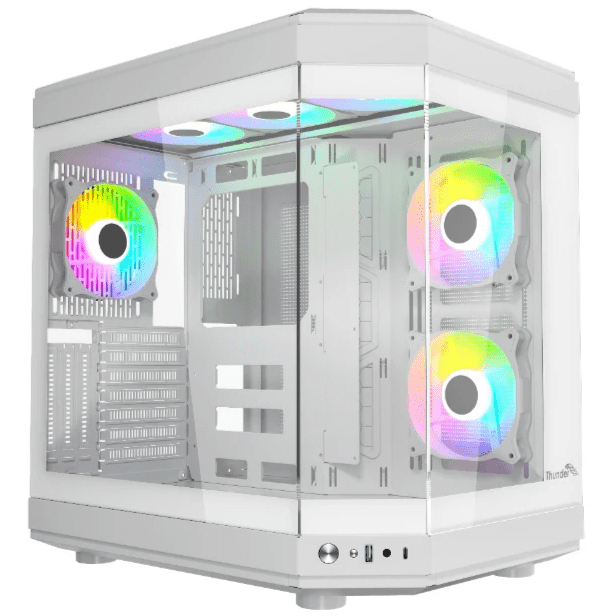 Thunder Carbon TGC-639W Mid Tower ATX Gaming Case – Tempered Glass RGB Fans 1 Thunder Carbon TGC-639W Mid Tower ATX Gaming Case with RGB fans