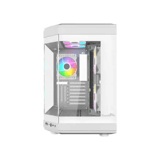 Thunder Carbon TGC-639W Mid Tower ATX Gaming Case – Tempered Glass RGB Fans - Image 2