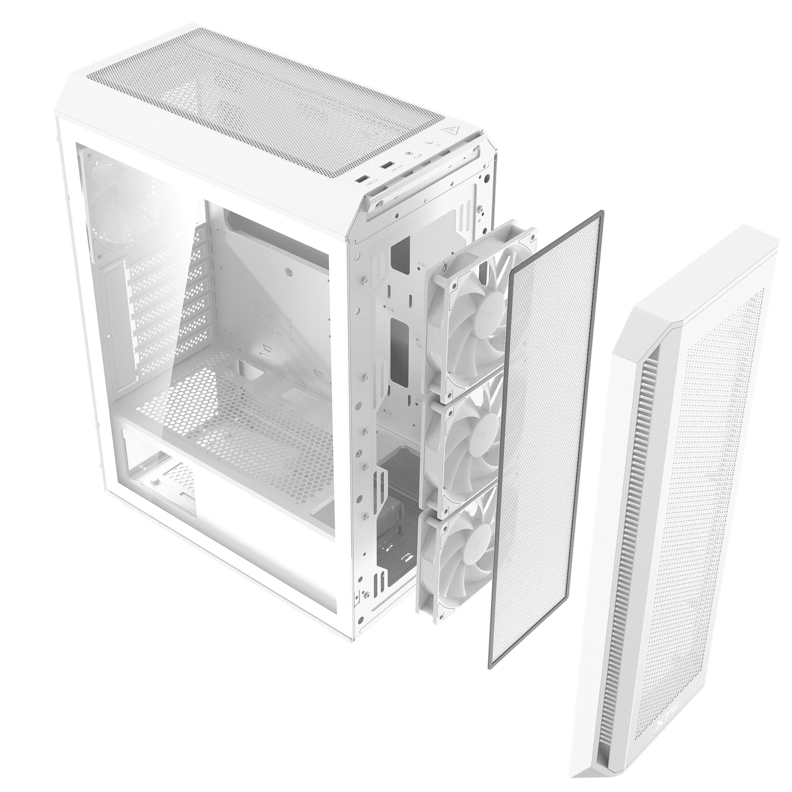 XPG VALOR AIR PLUS Mid-Tower Gaming Case – High Airflow, Pre-Installed Fans, Tempered Glass (WHITE) - Image 2