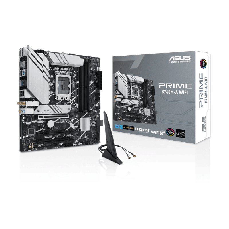 ASUS Prime B760M-A WiFi DDR5 Motherboard 1 ASUS Prime B760M-A WiFi DDR5 Micro-ATX motherboard