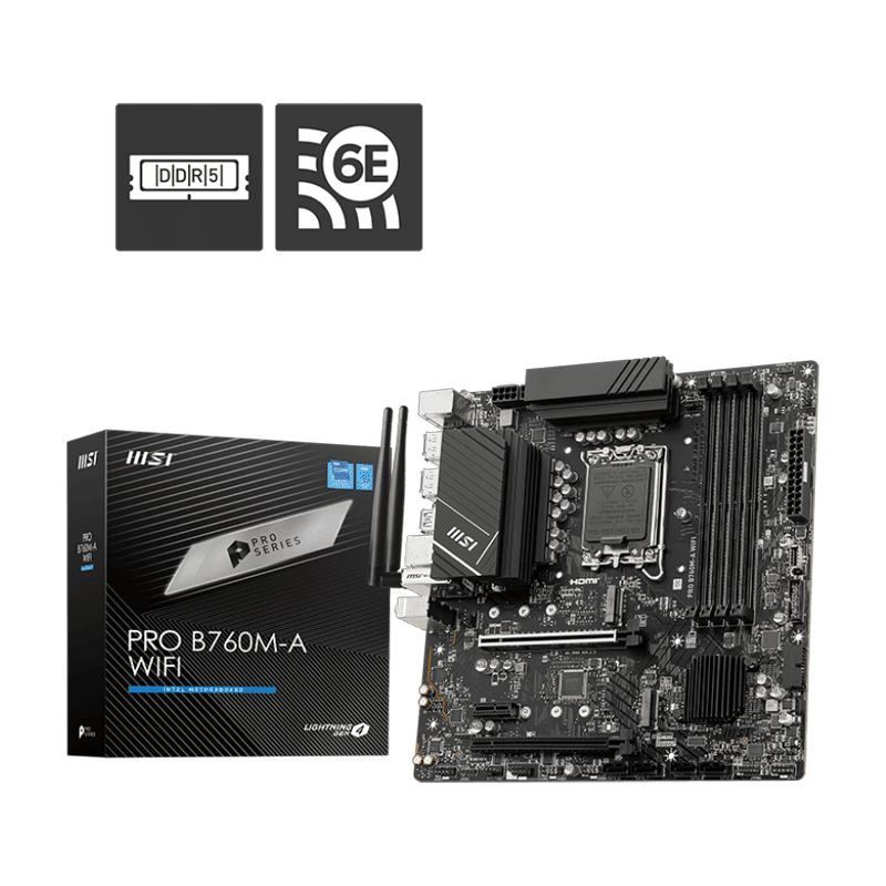 MSI PRO B760M-A WiFi DDR5 Motherboard – High-Performance Desktop Board 1 MSI PRO B760M-A WiFi DDR5 Motherboard – High-Performance Desktop Board