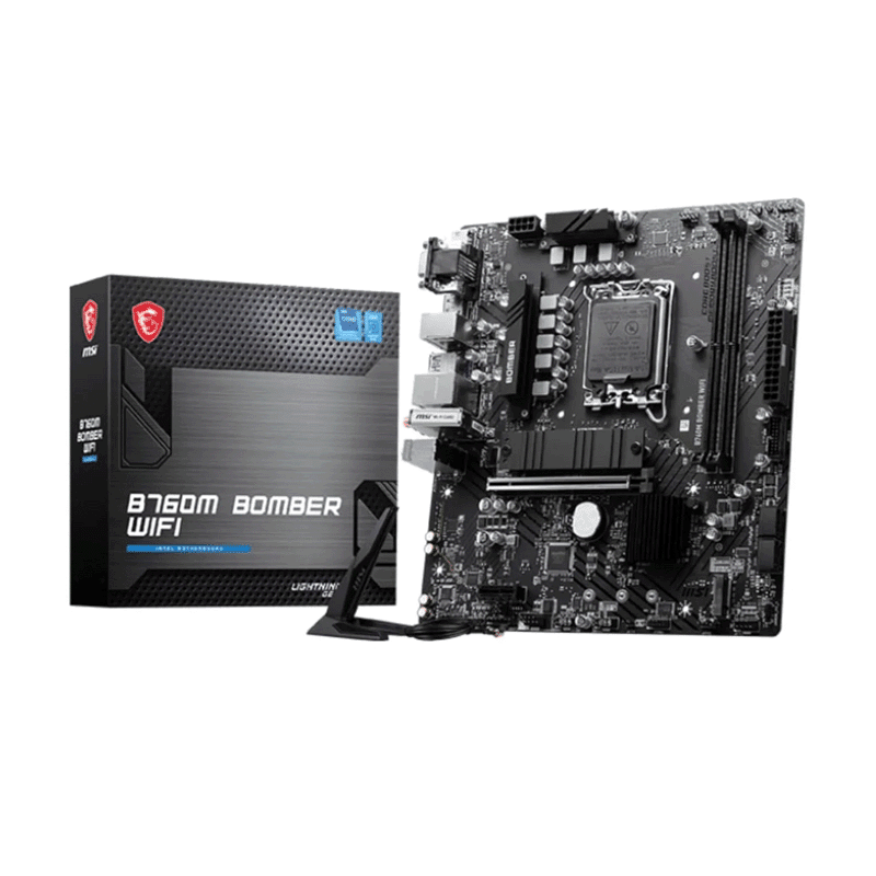 MSI B760M Bomber WiFi DDR5 motherboard LGA1700 layout