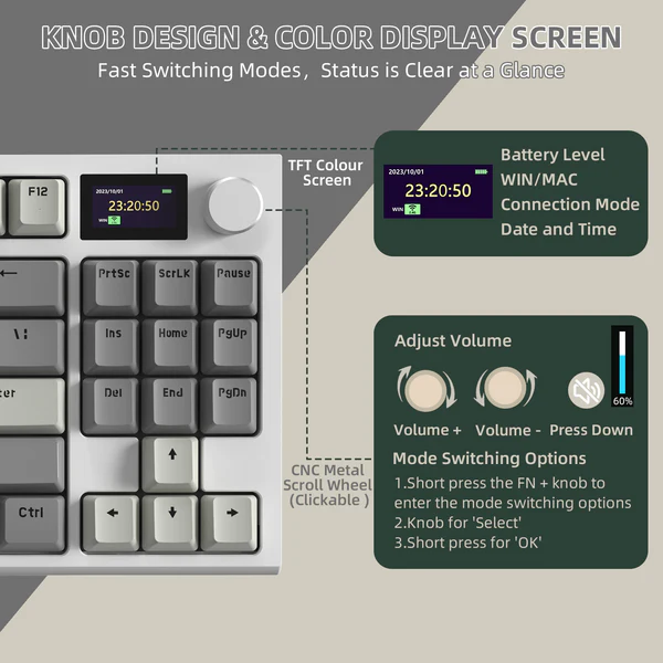 Attack Shark K86 Wireless RGB Mechanical Keyboard – 75% Tri‑Mode with Smart TFT Display - Image 10