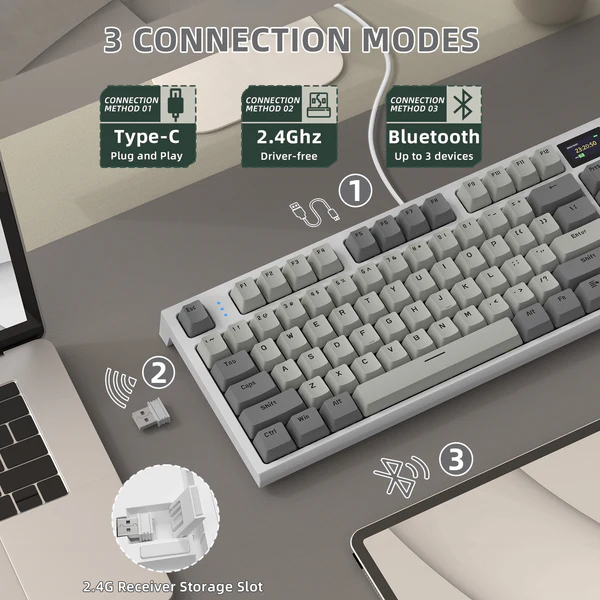 Attack Shark K86 Wireless RGB Mechanical Keyboard – 75% Tri‑Mode with Smart TFT Display - Image 8
