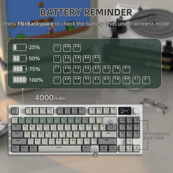 Attack Shark K86 Wireless RGB Mechanical Keyboard – 75% Tri‑Mode with Smart TFT Display - Image 4