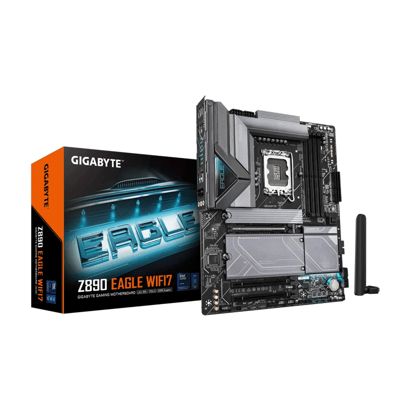Z890 Eagle WiFi7 DDR5 Motherboard – Gigabyte Intel LGA1851 Board 1 Gigabyte Z890 Eagle WiFi7 DDR5 motherboard Intel LGA1851 layout
