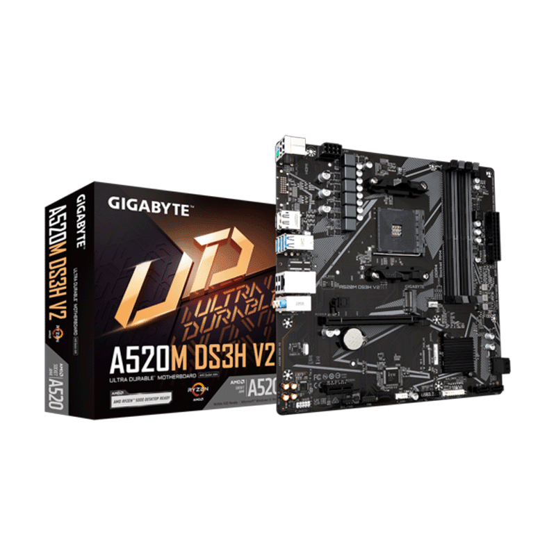 A520M DS3H DDR4 Motherboard – Gigabyte AMD AM4 Board 1 Gigabyte A520M DS3H DDR4 motherboard AM4 layout
