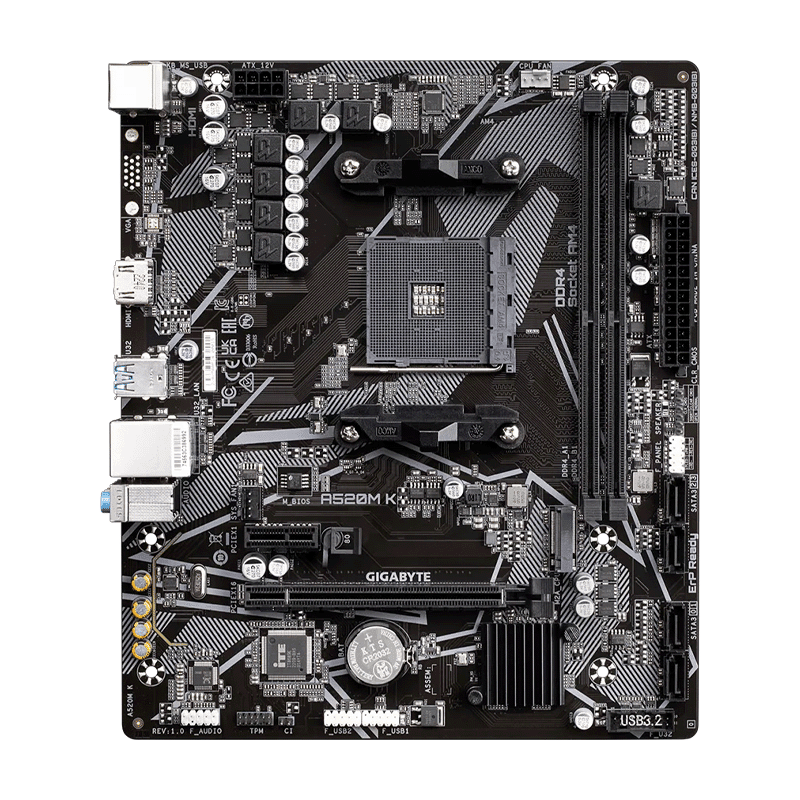 A520M K DDR4 Motherboard – Gigabyte AMD AM4 Micro‑ATX Board - Image 2