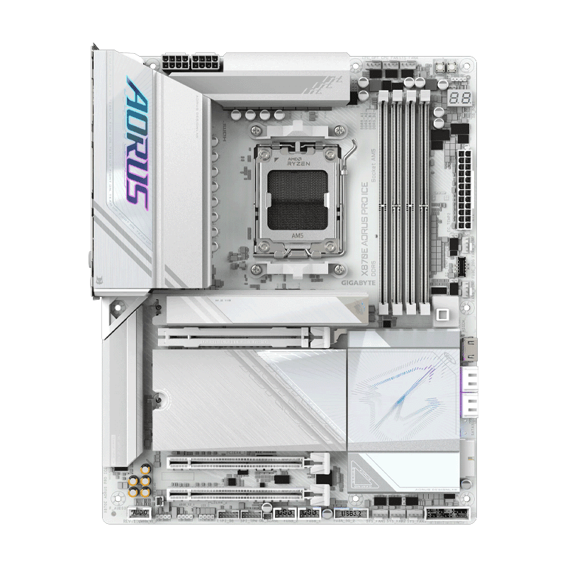 Gigabyte X870E AORUS PRO ICE DDR5 Motherboard – AM5 High-Performance Board 2 Gigabyte X870E AORUS PRO ICE DDR5 Motherboard – AM5 High-Performance Board - Image 2