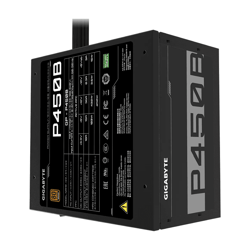Gigabyte GP-P450B 450W 80+ Bronze Power Supply 3 Gigabyte GP-P450B 450W 80+ Bronze Power Supply - Image 3